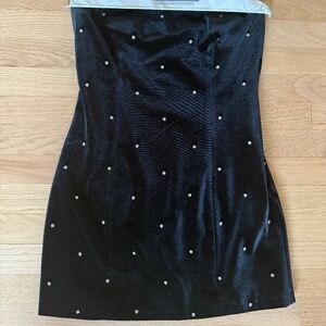 Black Velvet Rhinestone Dress